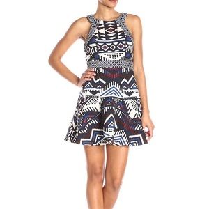 Parker Womans Andover Fit-and-Flare Jacquard Dress